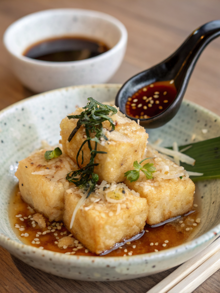 agedashi tofu, agedashi tofu recipe, agedashi sauce recipe, age tofu, japanese tofu, japanese fried tofu