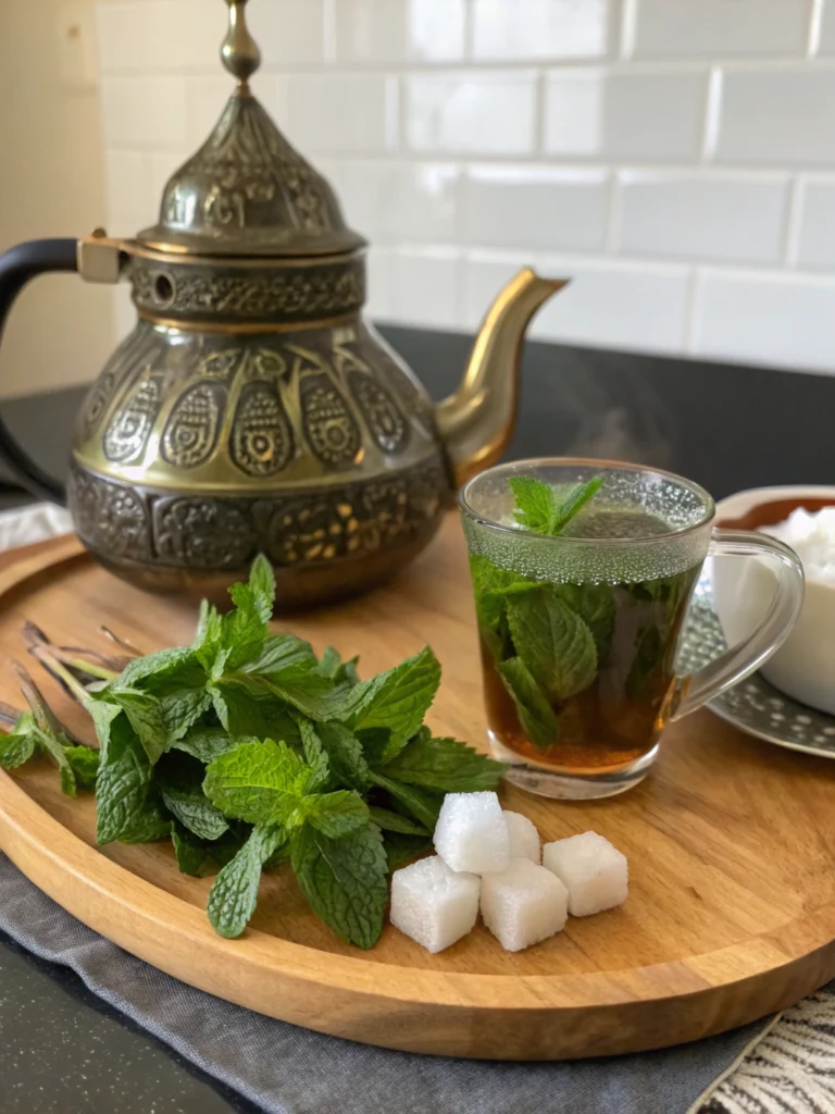 Moroccan Mint Tea, Moroccan mint tea recipe, Moroccan tea, atay Moroccan tea, mint green tea